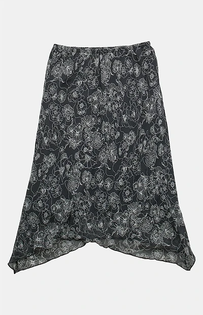 PS VINTAGE Black '90s Y2K Midi Skirt
