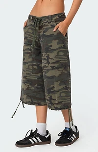 Edikted Camo Cargo Bermuda Shorts