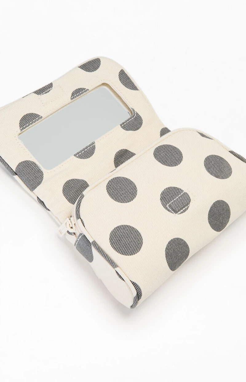 John Galt Black & White Polka Dot Makeup Bag