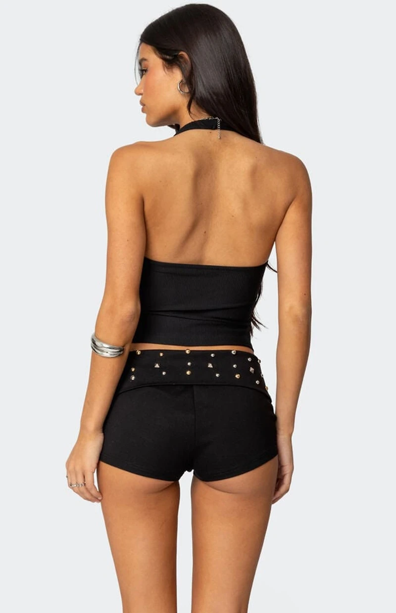 Edikted Kiana Ribbed Halter Top
