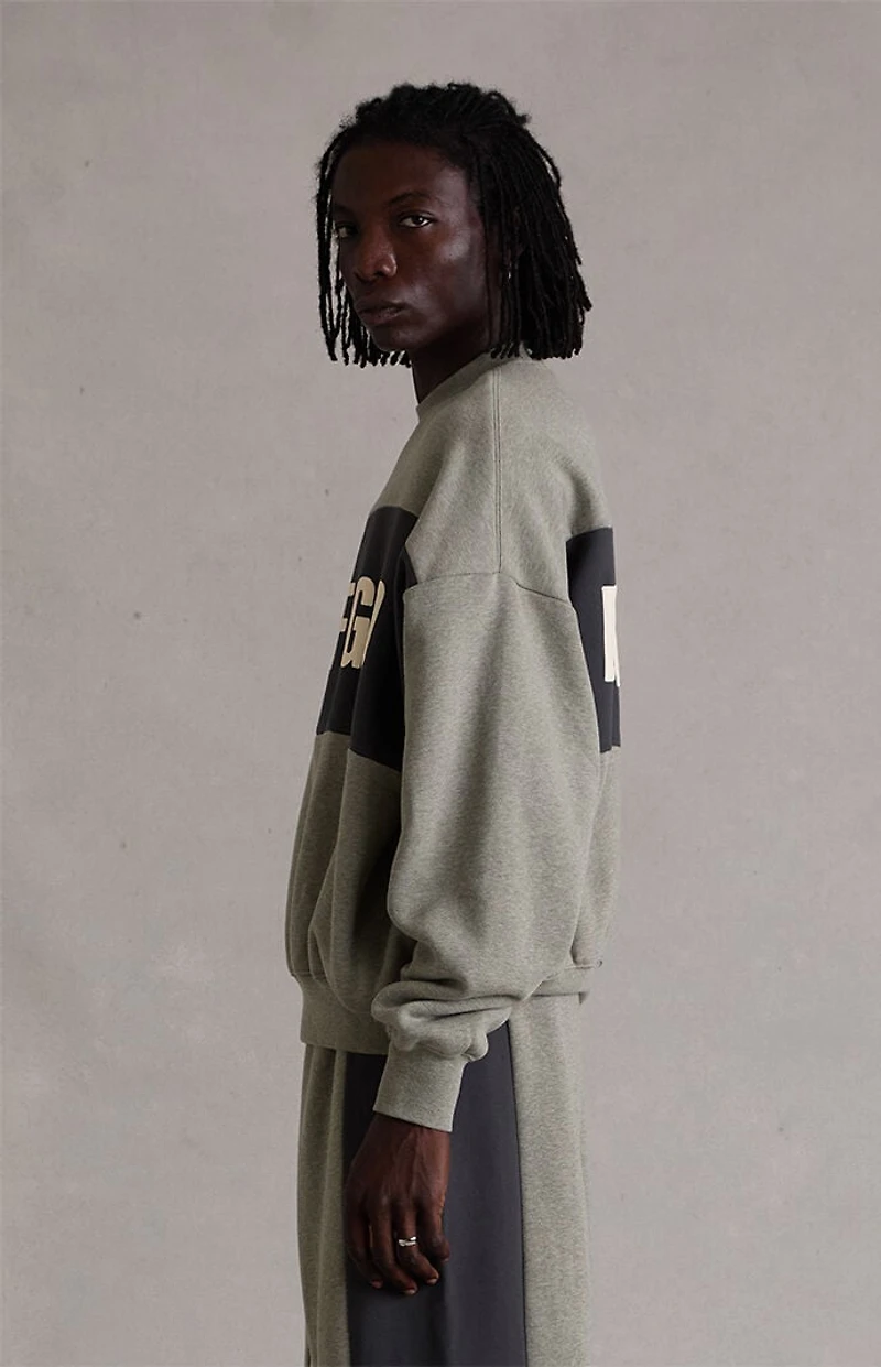 Fear of God ESSENTIALS Seal Paneled Cropped Relaxed Crew Neck Sweatshirt