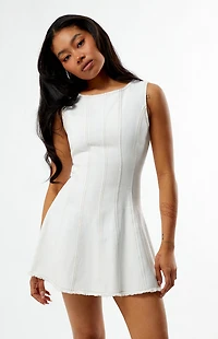 Your Favorite Contrast Stitch Denim Mini Dress