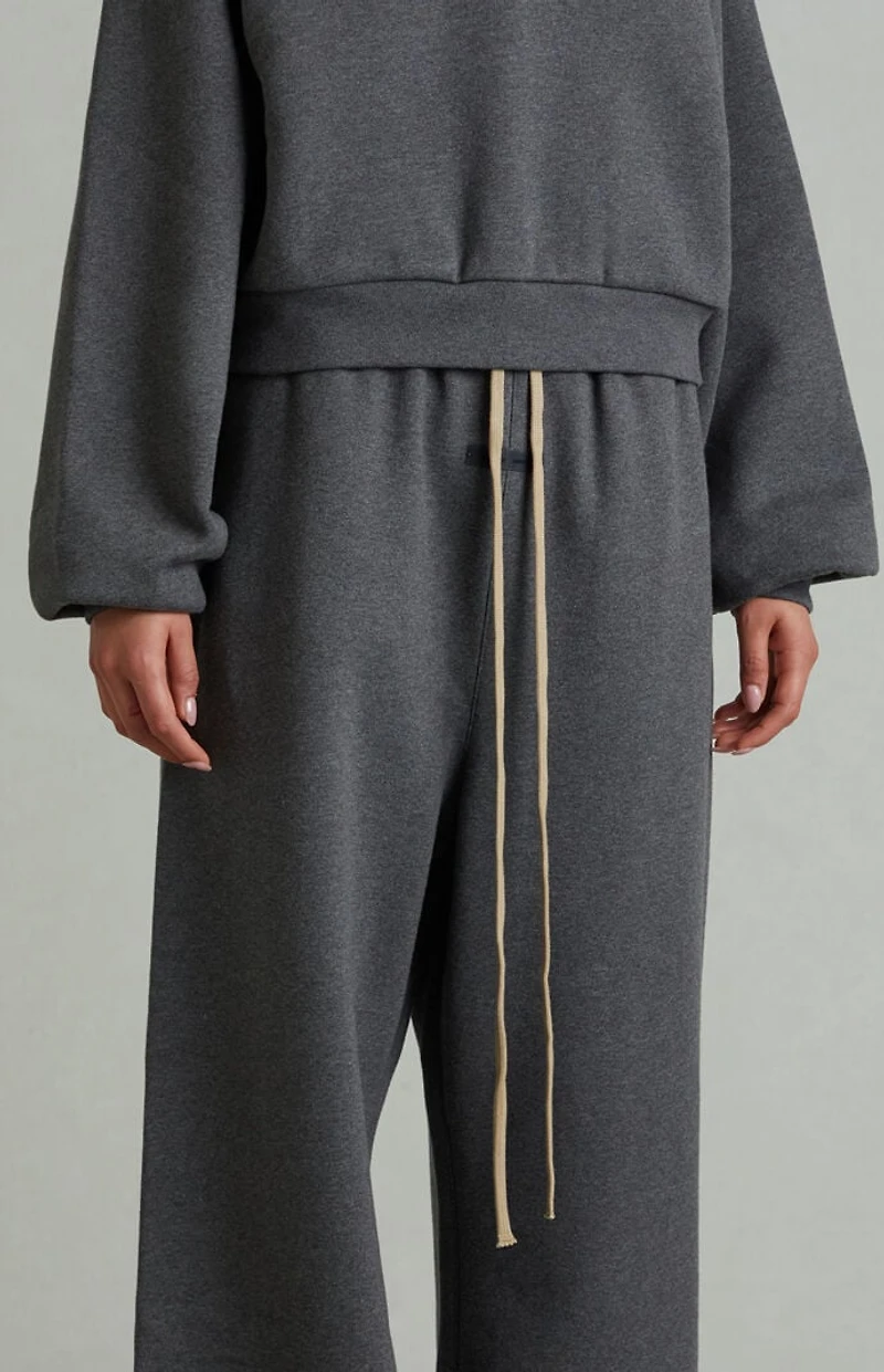 Fear of God ESSENTIALS Women's Charcoal Heather Lounge Fleece Baggy Sweatpants
