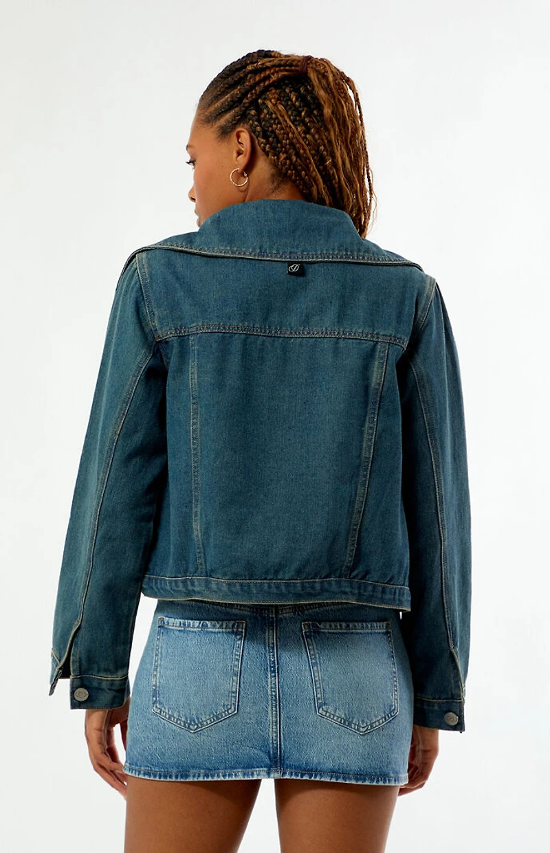 Daisy Street Halo Oversized Collar Denim Jacket