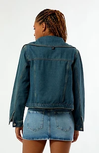 Daisy Street Halo Oversized Collar Denim Jacket