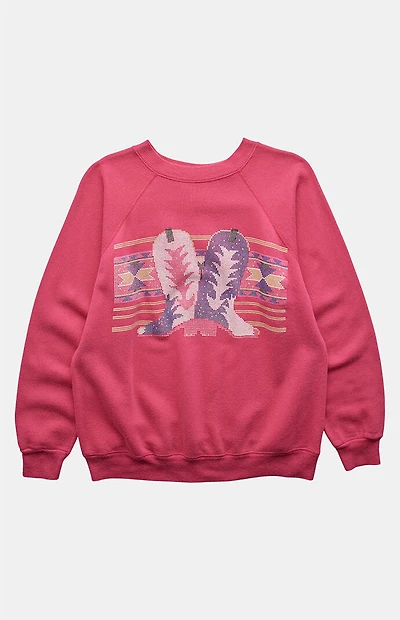 PS VINTAGE '90s Cowgirl Boots Crew Neck Sweatshirt