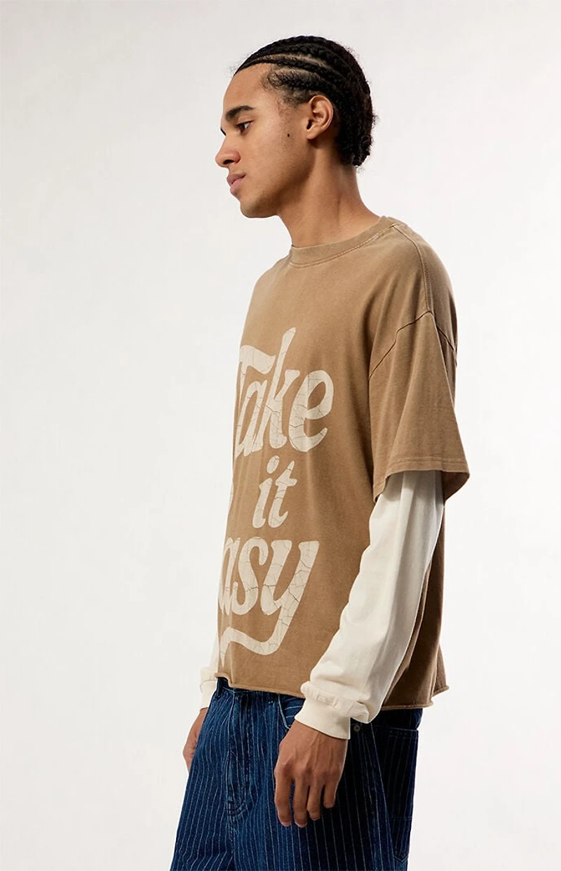 Pacsun Take It Easy 2fer Long Sleeve Layered T-Shirt