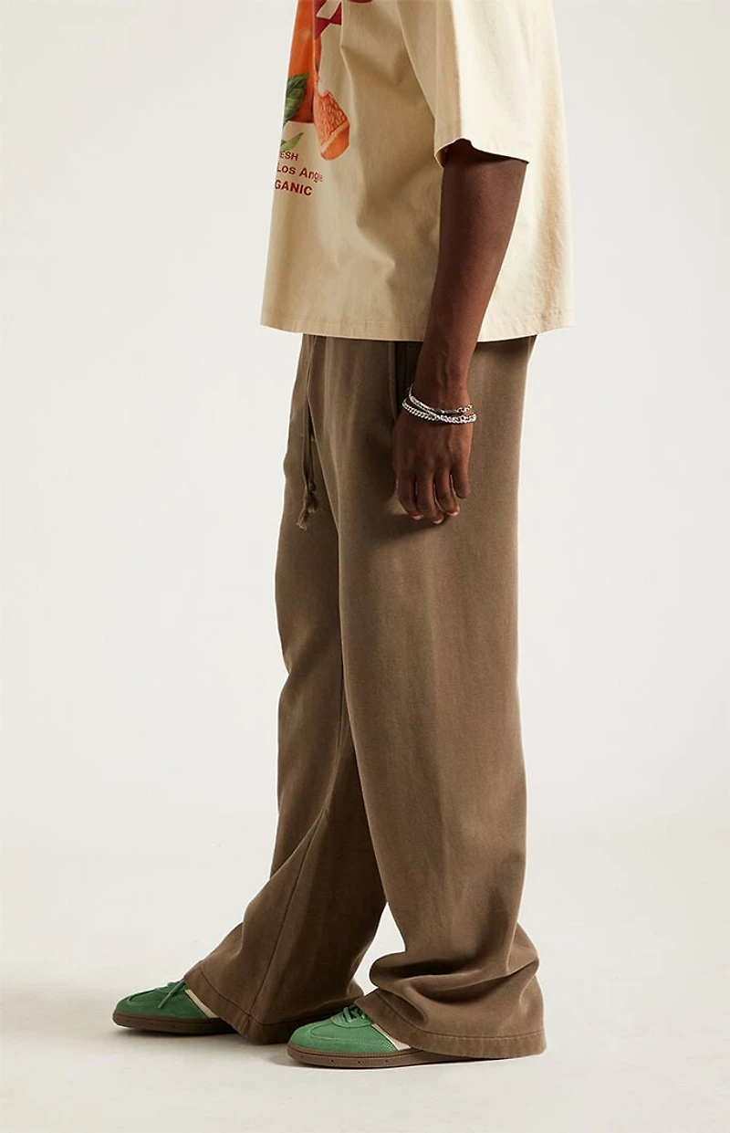 Pacsun Brown Fleece Baggy Bootcut Sweatpants