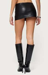 Edikted Viki Faux Leather Mini Skort