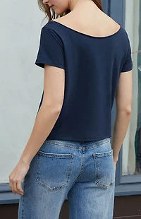 John Galt Navy 44 Robyn Off-The-Shoulder Top