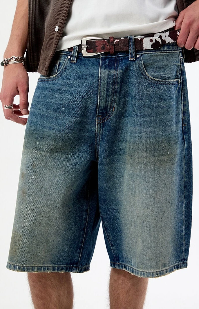 FORD Dirty Wash Baggy Jean Shorts