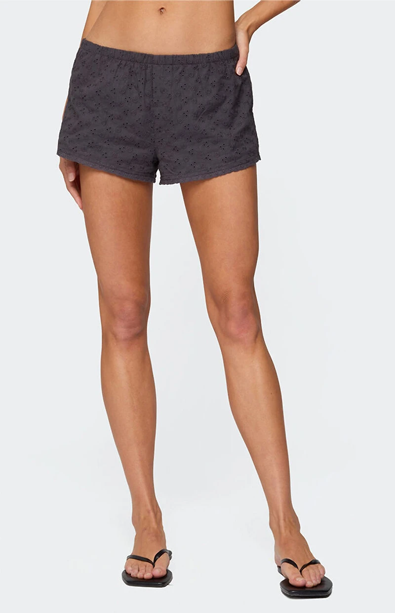 Edikted Shaya Eyelet Shorts