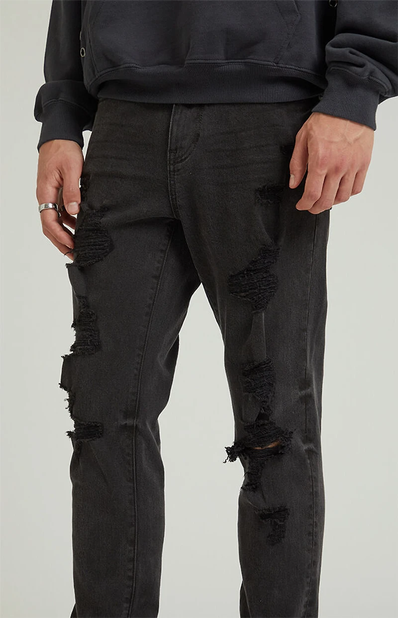 Pacsun Bryce Stacked Skinny Jeans Stretch Ripped Black