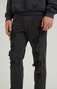 Pacsun Bryce Stacked Skinny Jeans Stretch Ripped Black