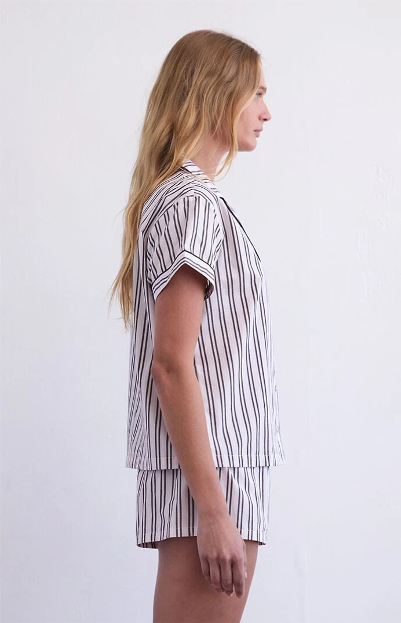 PS GOODNIGHT Striped Short Sleeve Pajama Shirt