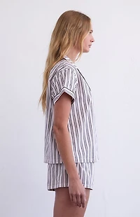PS GOODNIGHT Striped Short Sleeve Pajama Shirt