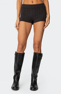 Edikted Avey Cable Knit Shorts
