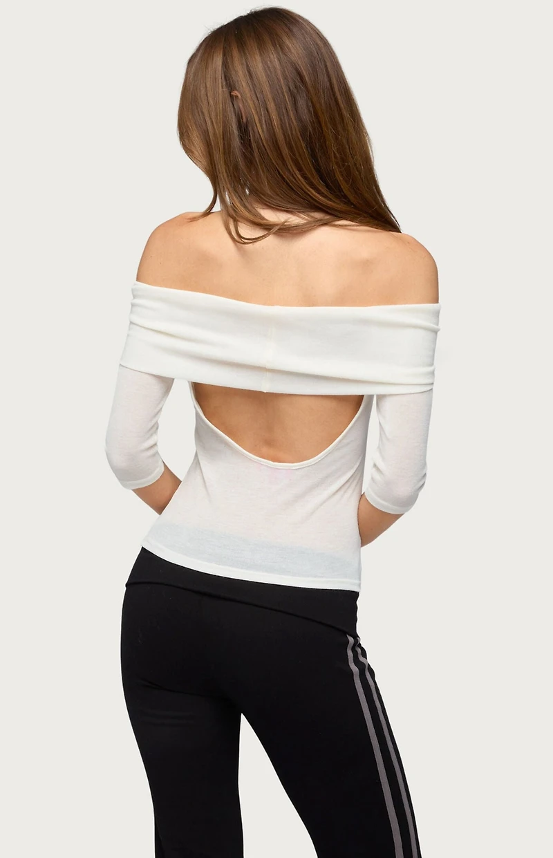 Edikted Thais Foldover Off-The-Shoulder Top