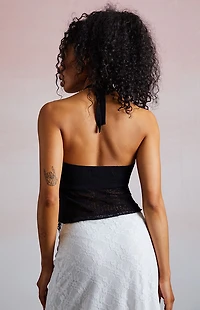 Third Charm Estelle Knit Halter Top