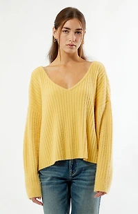 Beverly and Beck Ginger V-Neck Fuzzy Sweater