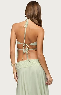 Edikted Evia Lacey Backless Halter Top