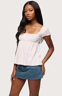 Edikted Bettie Pointelle Babydoll Top