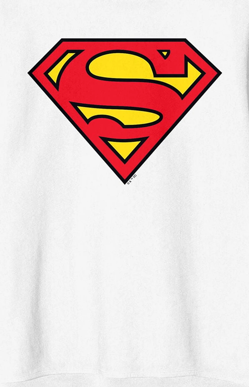 Superman Logo Long Sleeve Crew Neck Sweatshirt