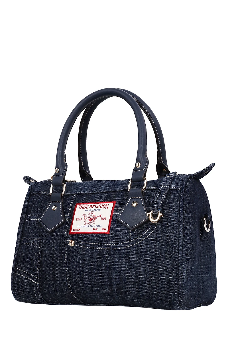 True Religion Dark Denim Heritage Satchel Bag