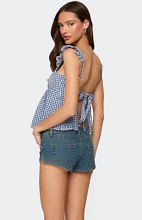 Edikted Jenson Backless Gingham Top
