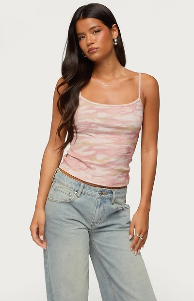 Edikted Ciellah Camo Tank Top