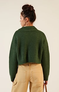 LA Hearts Gabriela Waffle Knit Collared Sweater