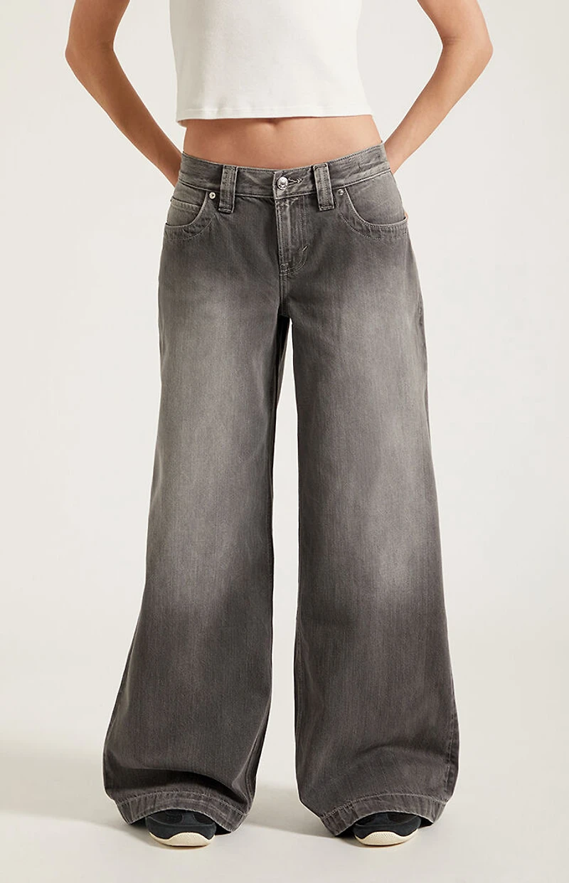 Pacsun Sloane Low Rise Ultra Baggy Jeans Gray Tinted