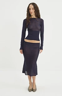 Miaou Navy Odessa Long Sleeve Top