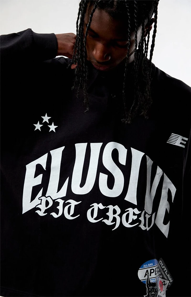 Pacsun Elusive Pit Crew Long Sleeve Rugby Shirt