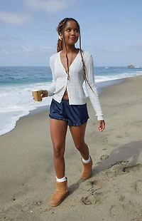 John Galt Navy Ruffle Shorts