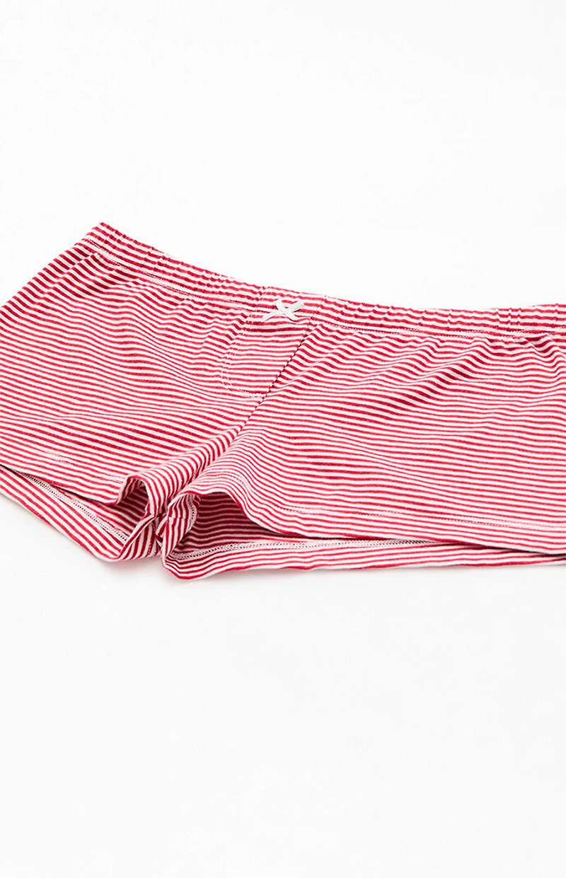 John Galt Red Striped Boxer Boyshorts