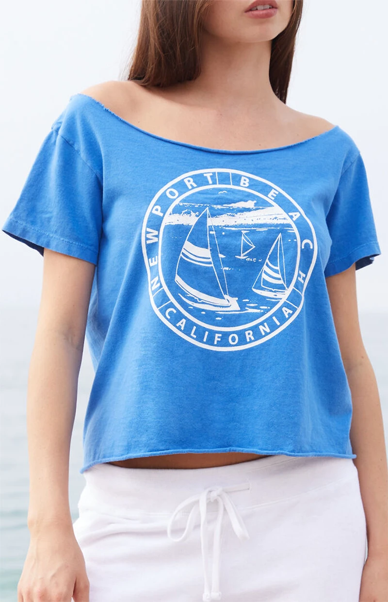 John Galt Blue Robyn Newport Beach Off-The-Shoulder Top