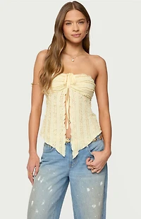 Edikted Textured Ruffle Split Front Top