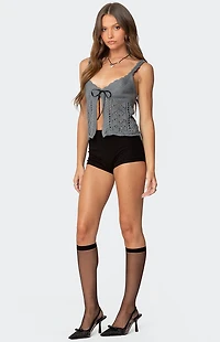 Edikted Josepha Knit Split Front Top