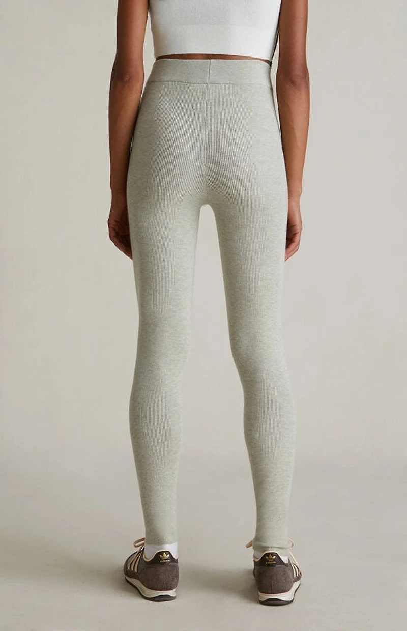 Fear of God ESSENTIALS Women's Heather Stone High Power Ribbed Knit Leggings