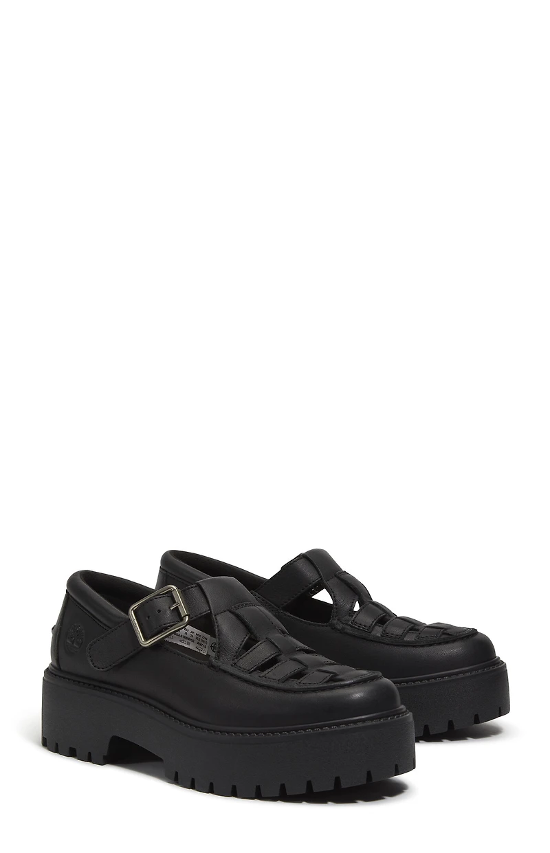 Timberland Women's Black Stone Street Buckle Mary Jane Shoes