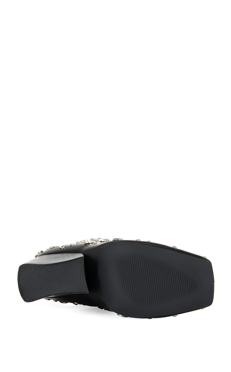 AZALEA WANG Women's Fletcher Black Block Heel Ankle Booties