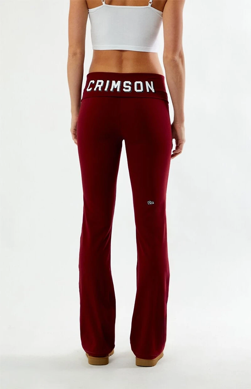 HYPE & VICE Harvard Crimson Fold-Over Yoga Pants