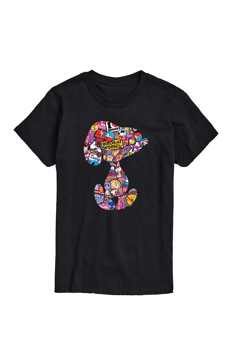 Hybrid Apparel Peanuts Snoopy Silhouette Pattern T-Shirt
