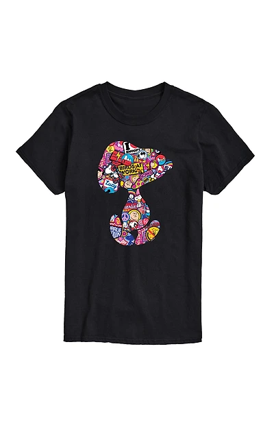 Hybrid Apparel Peanuts Snoopy Silhouette Pattern T-Shirt