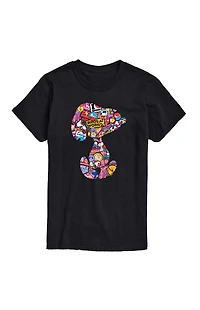 Hybrid Apparel Peanuts Snoopy Silhouette Pattern T-Shirt