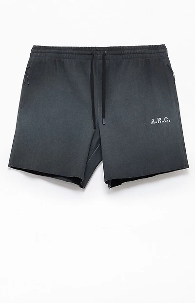 A.R.C. Black Vintage Wash Ribbed Knit Shorts