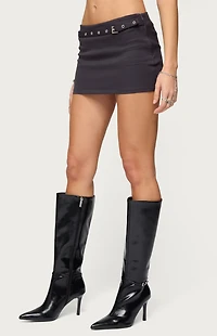Edikted Jazi Grommet Belt Mini Skort