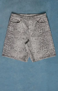 Pacsun Parker Baggy Denim Shorts Snake Print
