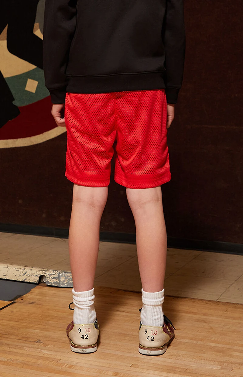 Pacsun Kids Club Pac Red Mesh Soccer Shorts